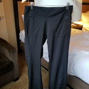 Black Womens Fleece Lined Warm Active Pants medium